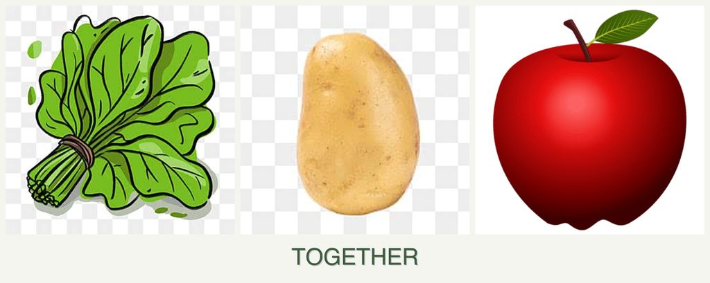 Can you plant spinach, potatoes and apples together?