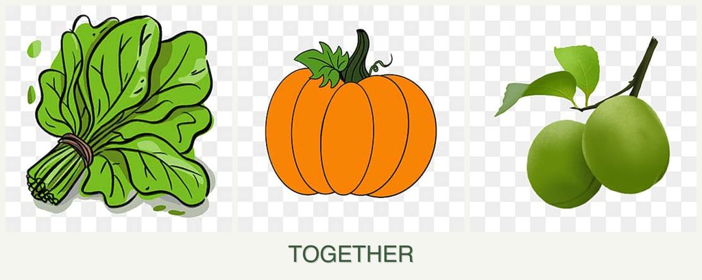 Can you plant spinach, pumpkin and plums together?