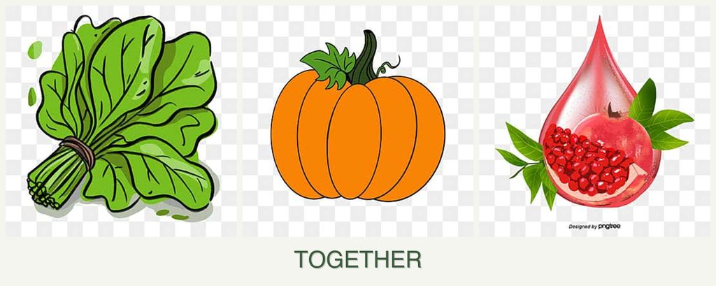 Can you plant spinach, pumpkin and pomegranates together?