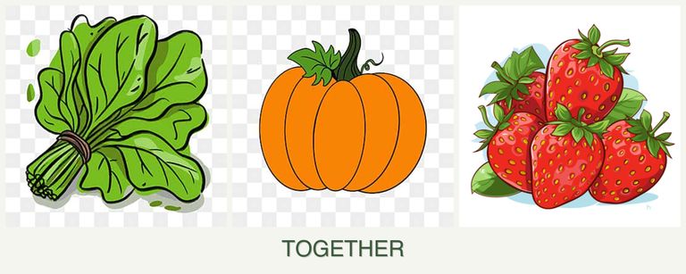 Can you plant spinach, pumpkin and strawberries together?