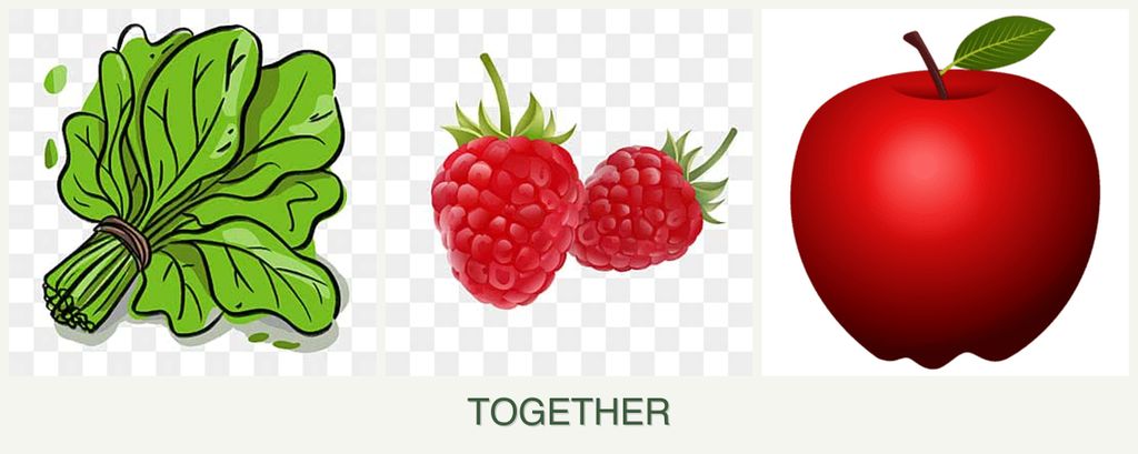 Can you plant spinach, raspberries and apples together?