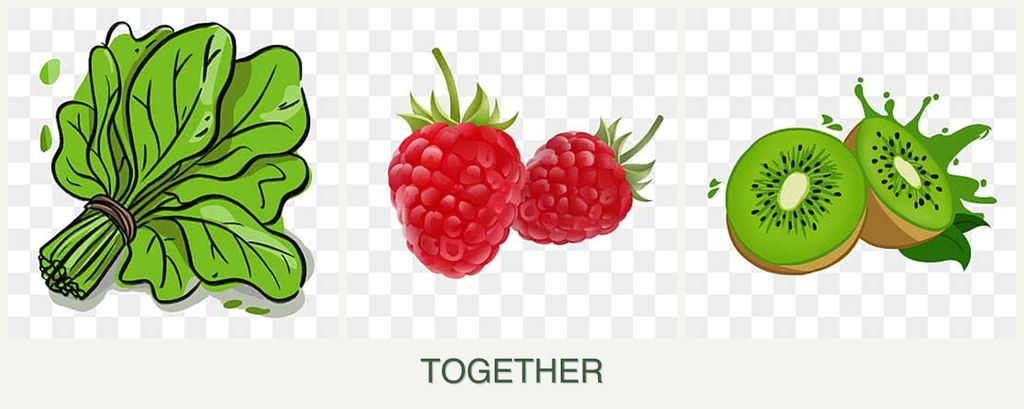 Can you plant spinach, raspberries and kiwi together?