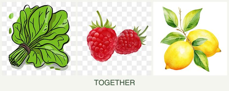 Can you plant spinach, raspberries and lemons together?