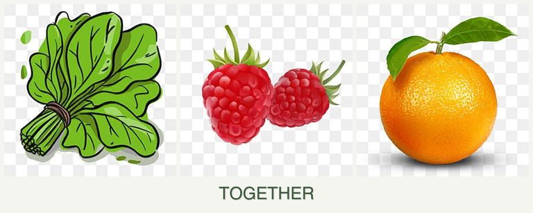 Can you plant spinach, raspberries and oranges together?