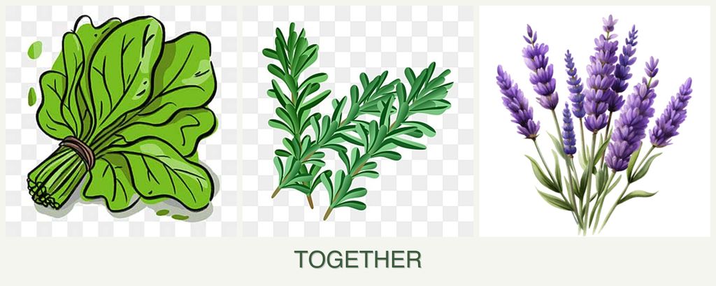 Can you plant spinach, rosemary and lavender together?
