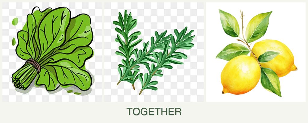 Can you plant spinach, rosemary and lemons together?