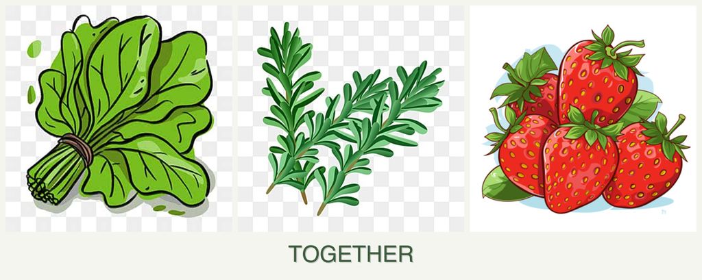 Can you plant spinach, rosemary and strawberries together?