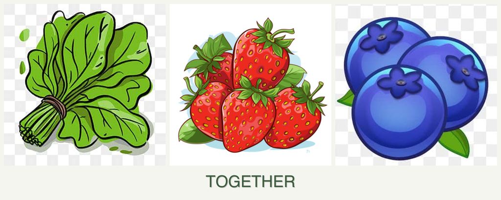 Can you plant spinach, strawberries and blueberries together?