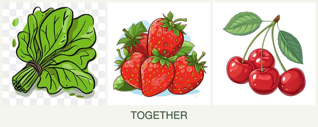 Can you plant spinach, strawberries and cherries together?