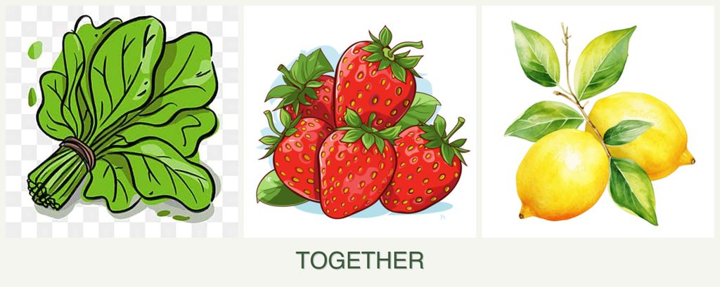Can you plant spinach, strawberries and lemons together?