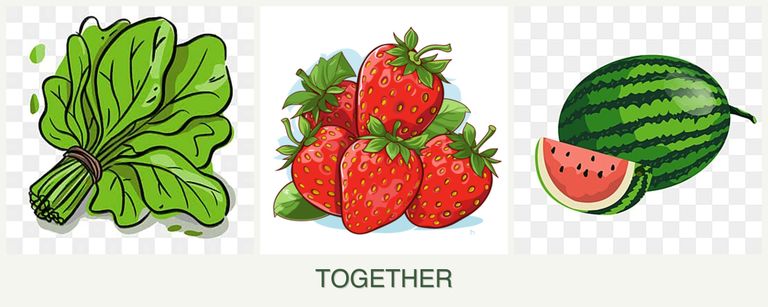 Can you plant spinach, strawberries and melons together?