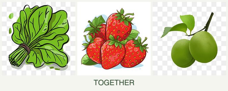 Can you plant spinach, strawberries and plums together?