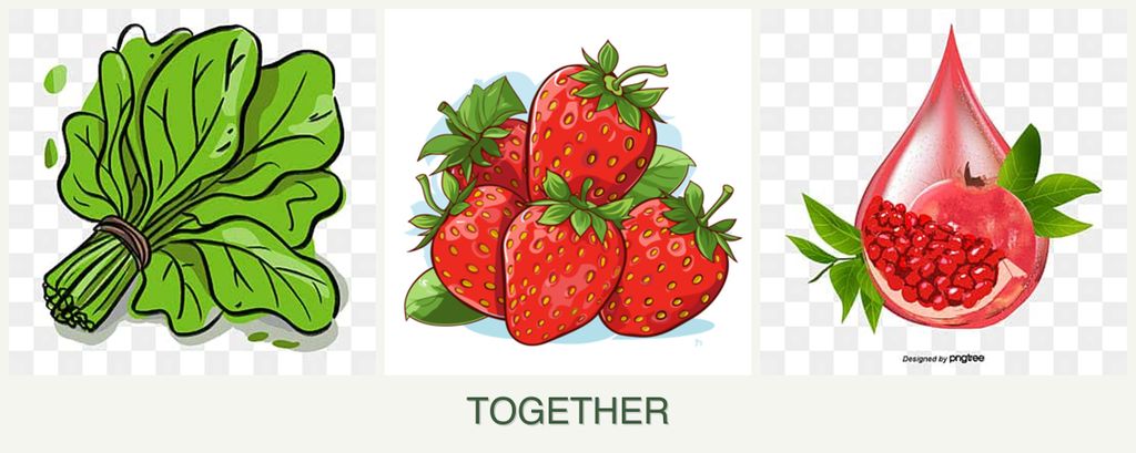 Can you plant spinach, strawberries and pomegranates together?