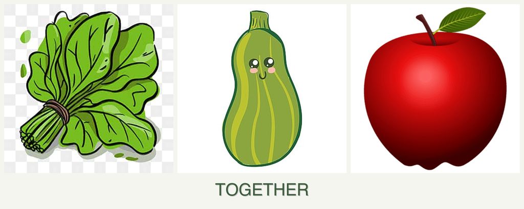 Can you plant spinach, zucchini and apples together?