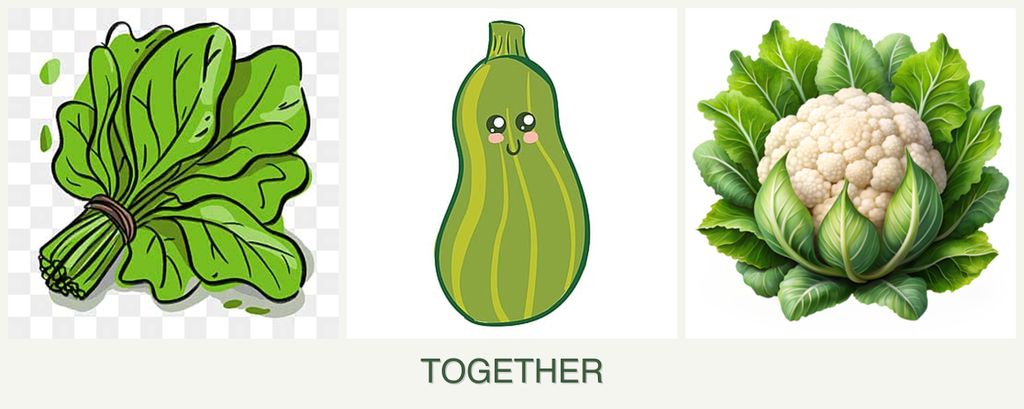 Can you plant spinach, zucchini and cauliflower together?