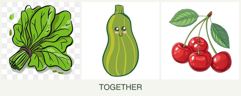 Can you plant spinach, zucchini and cherries together?
