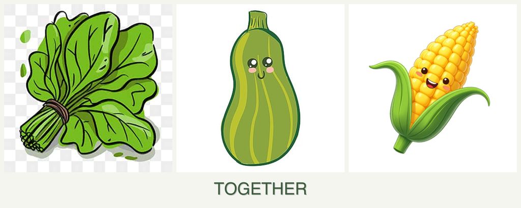 Can you plant spinach, zucchini and corn together?