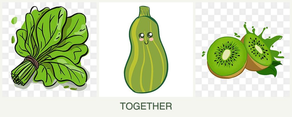 Can you plant spinach, zucchini and kiwi together?