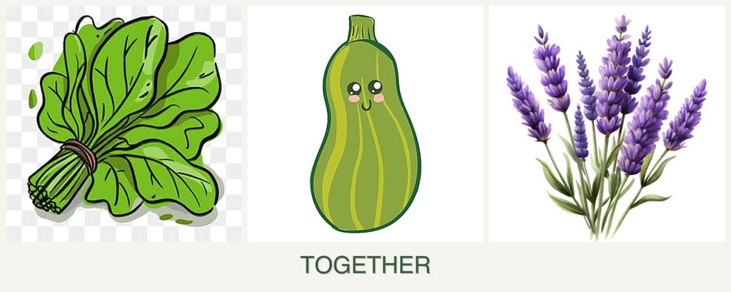 Can you plant spinach, zucchini and lavender together?