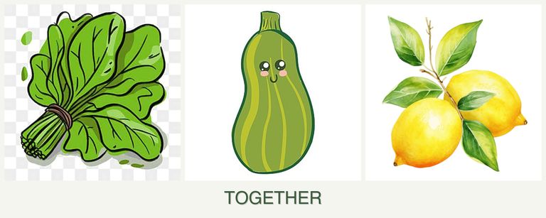 Can you plant spinach, zucchini and lemons together?