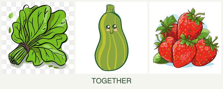 Can you plant spinach, zucchini and strawberries together?