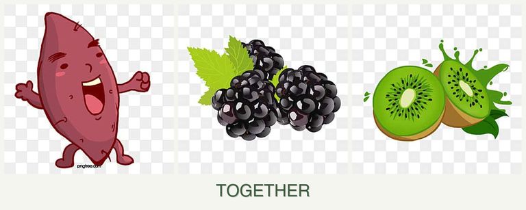 Can you plant sweet potatoes, blackberries and kiwi together?
