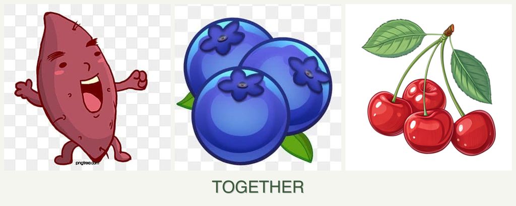 Can you plant sweet potatoes, blueberries and cherries together?