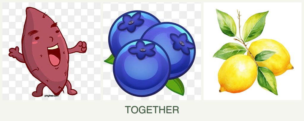 Can you plant sweet potatoes, blueberries and lemons together?