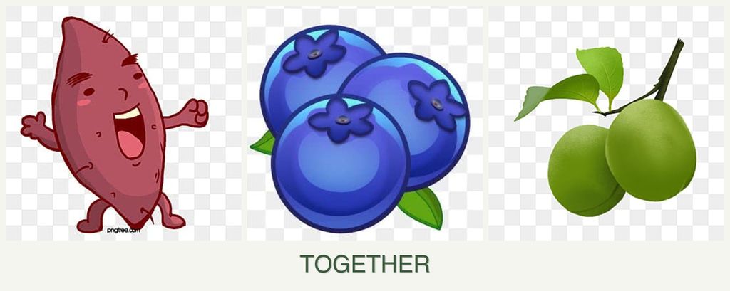 Can you plant sweet potatoes, blueberries and plums together?