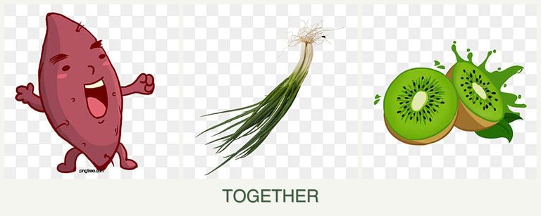 Can you plant sweet potatoes, chives and kiwi together?