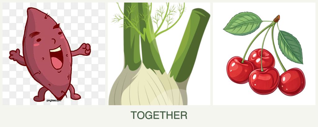 Can you plant sweet potatoes, fennel and cherries together?