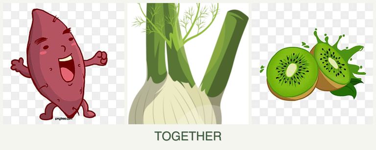 Can you plant sweet potatoes, fennel and kiwi together?