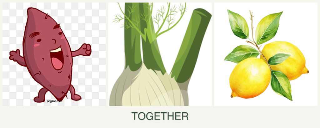 Can you plant sweet potatoes, fennel and lemons together?