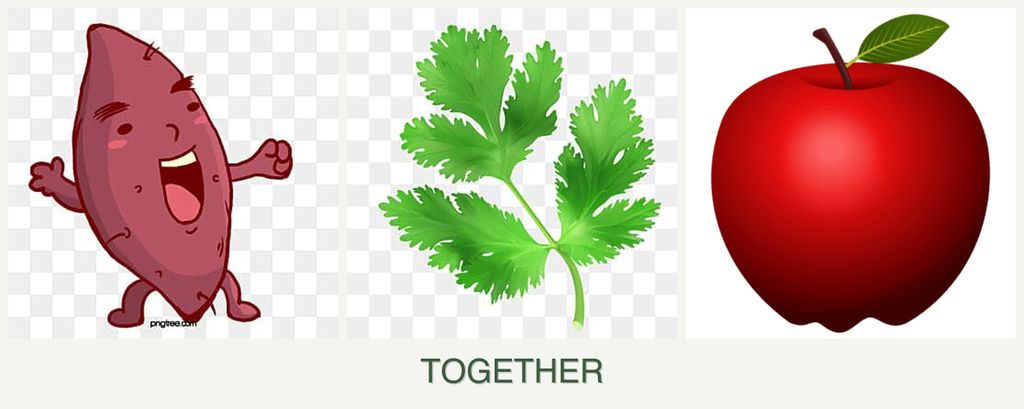 Can you plant sweet potatoes, parsley and apples together?