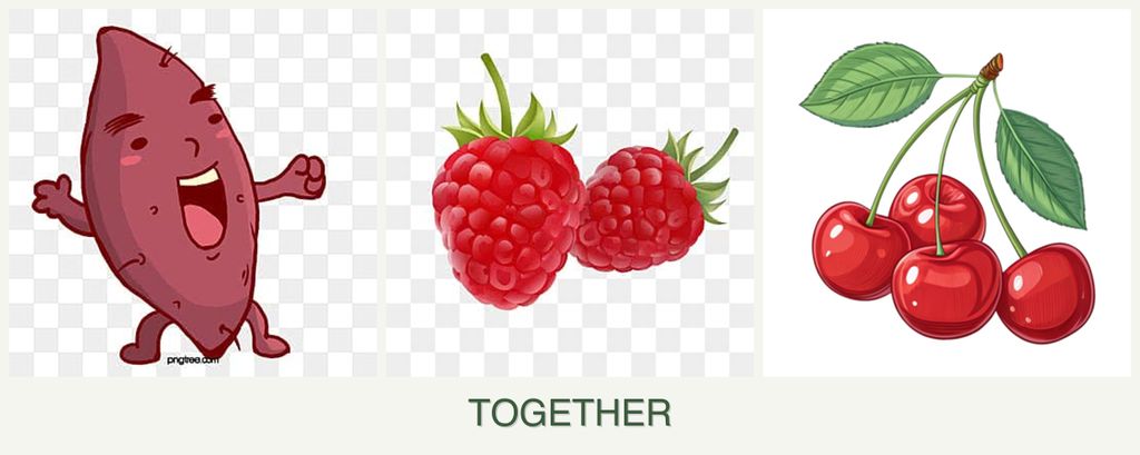 Can you plant sweet potatoes, raspberries and cherries together?