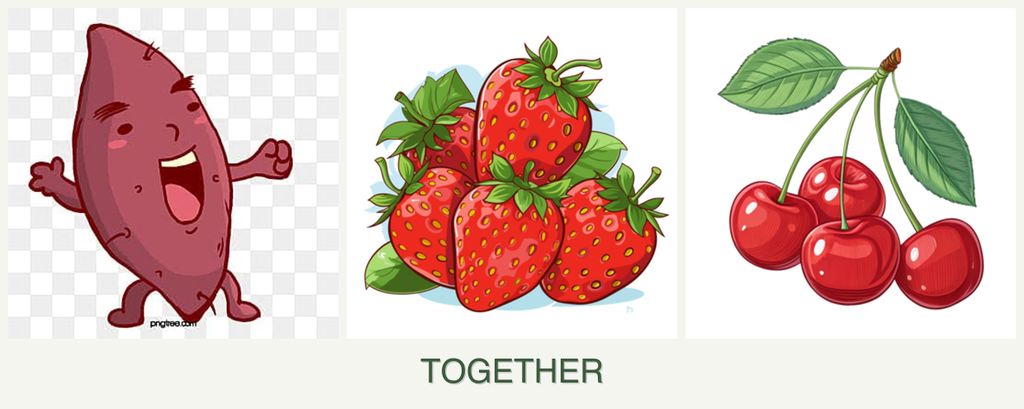 Can you plant sweet potatoes, strawberries and cherries together?