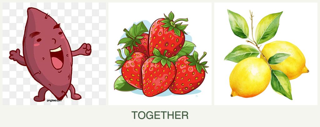 Can you plant sweet potatoes, strawberries and lemons together?