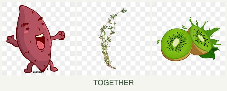 Can you plant sweet potatoes, thyme and kiwi together?