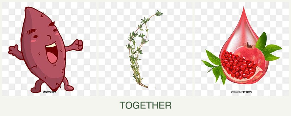 Can you plant sweet potatoes, thyme and pomegranates together?