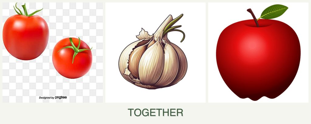 Can you plant tomatoes, garlic and apples together?