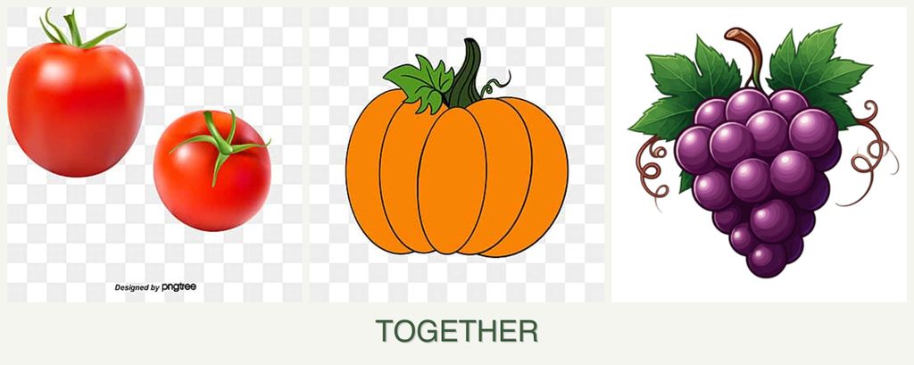 Can you plant tomatoes, pumpkin and grapes together?