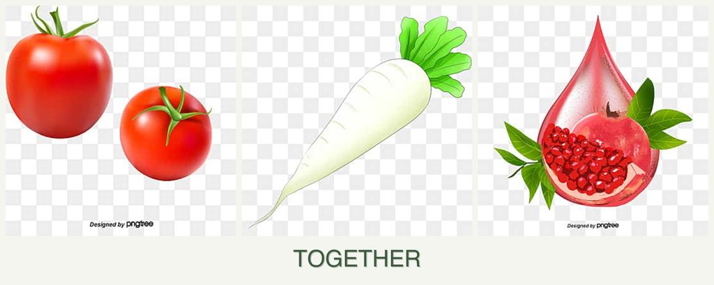 Can you plant tomatoes, radishes and pomegranates together?