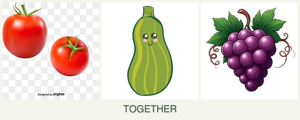Can you plant tomatoes, zucchini and grapes together?