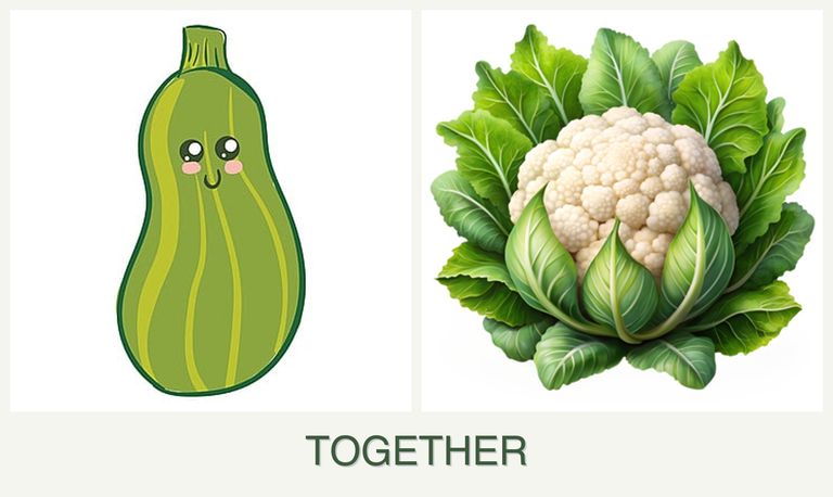 Can you plant zucchini and cauliflower together?