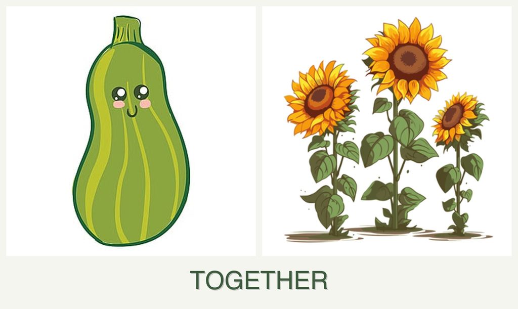 Can you plant zucchini and sunflowers together?