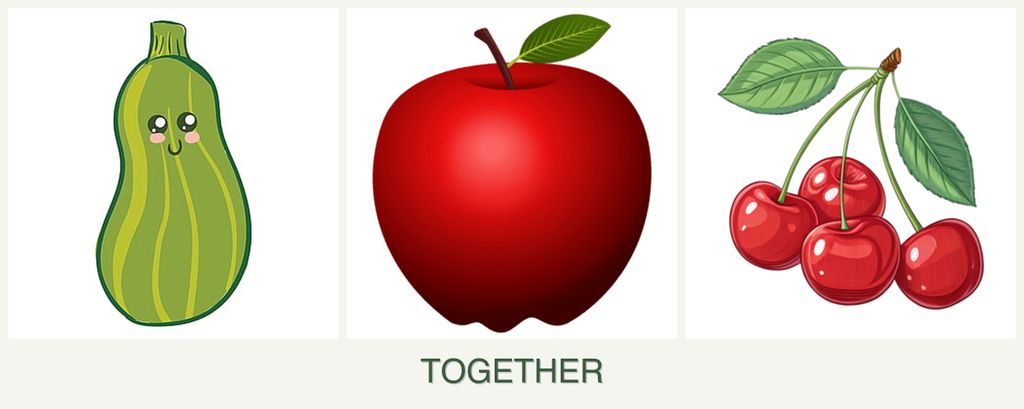 Can you plant zucchini, apples and cherries together?