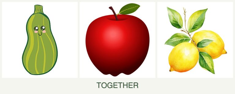 Can you plant zucchini, apples and lemons together?
