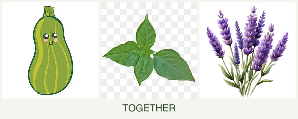 Can you plant zucchini, basil and lavender together?