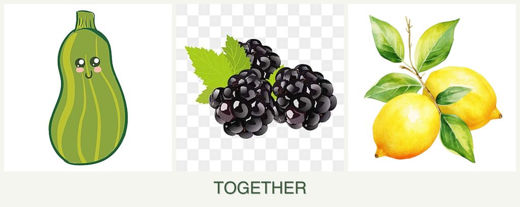 Can you plant zucchini, blackberries and lemons together?