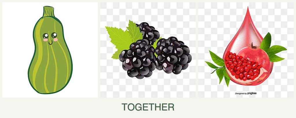Can you plant zucchini, blackberries and pomegranates together?